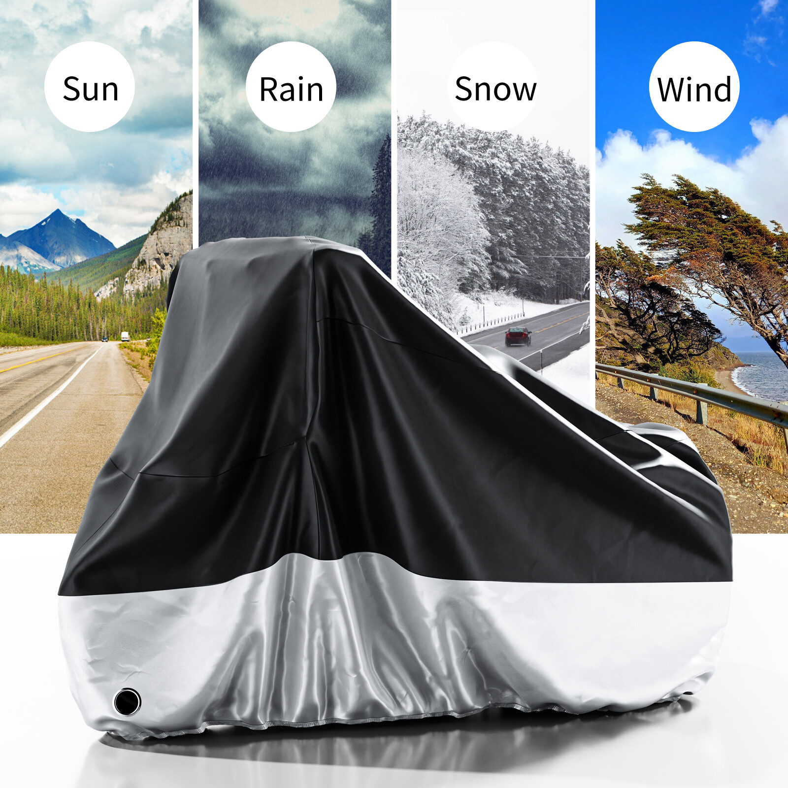 MOONCOOL Adult Tricycle Cover Trike Bike Cover Outdoor Storage Waterproof Dust