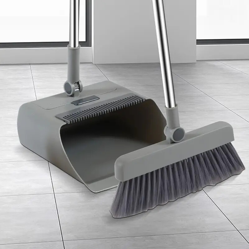 3-In-1 Broom And Dustpan Set 180 Degree Rotatable Broom Dustpan Combo New