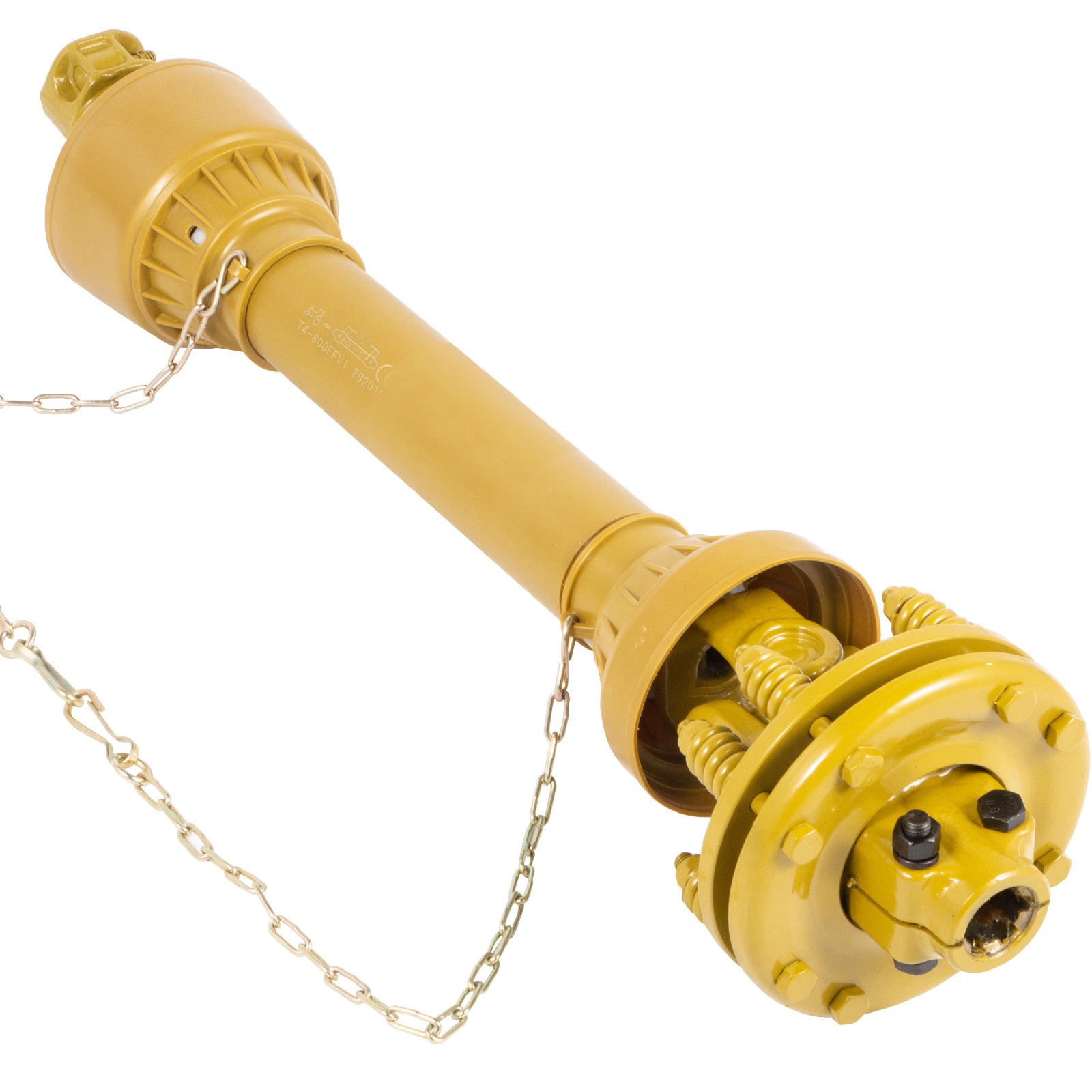 VEVOR PTO Shaft PTO Drive Shaft 1-3/8"x6 Spline w/Slip Clutch Yellow T4 31.5-41"