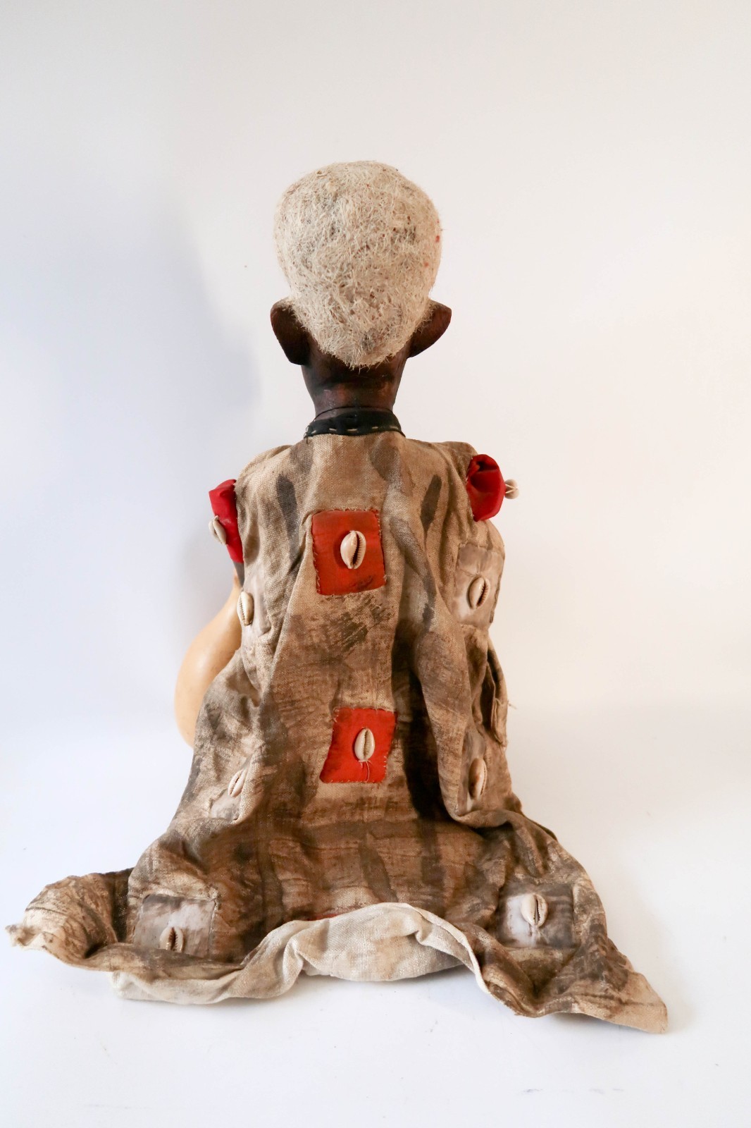 Large 15" Vintage Moroccan Folk Art Leather Doll Medicine Man Shaman Figurine