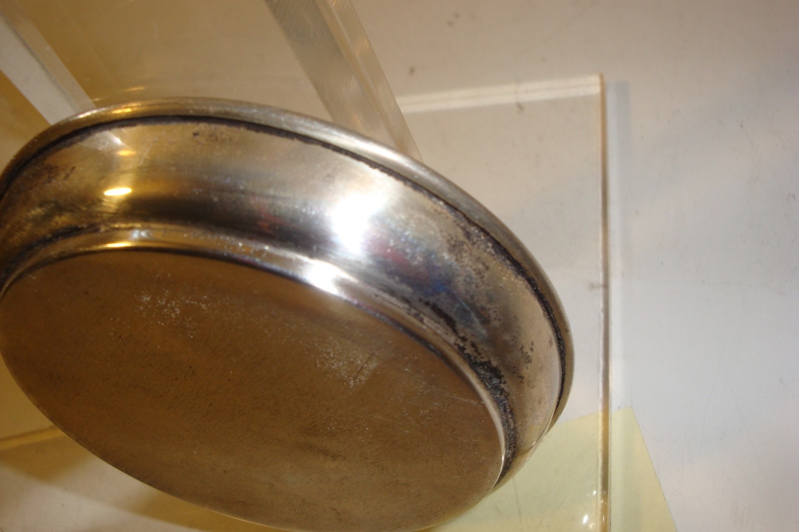 Vintage sterling silver drink coaster or butter pat monogrammed "R" 58 grams