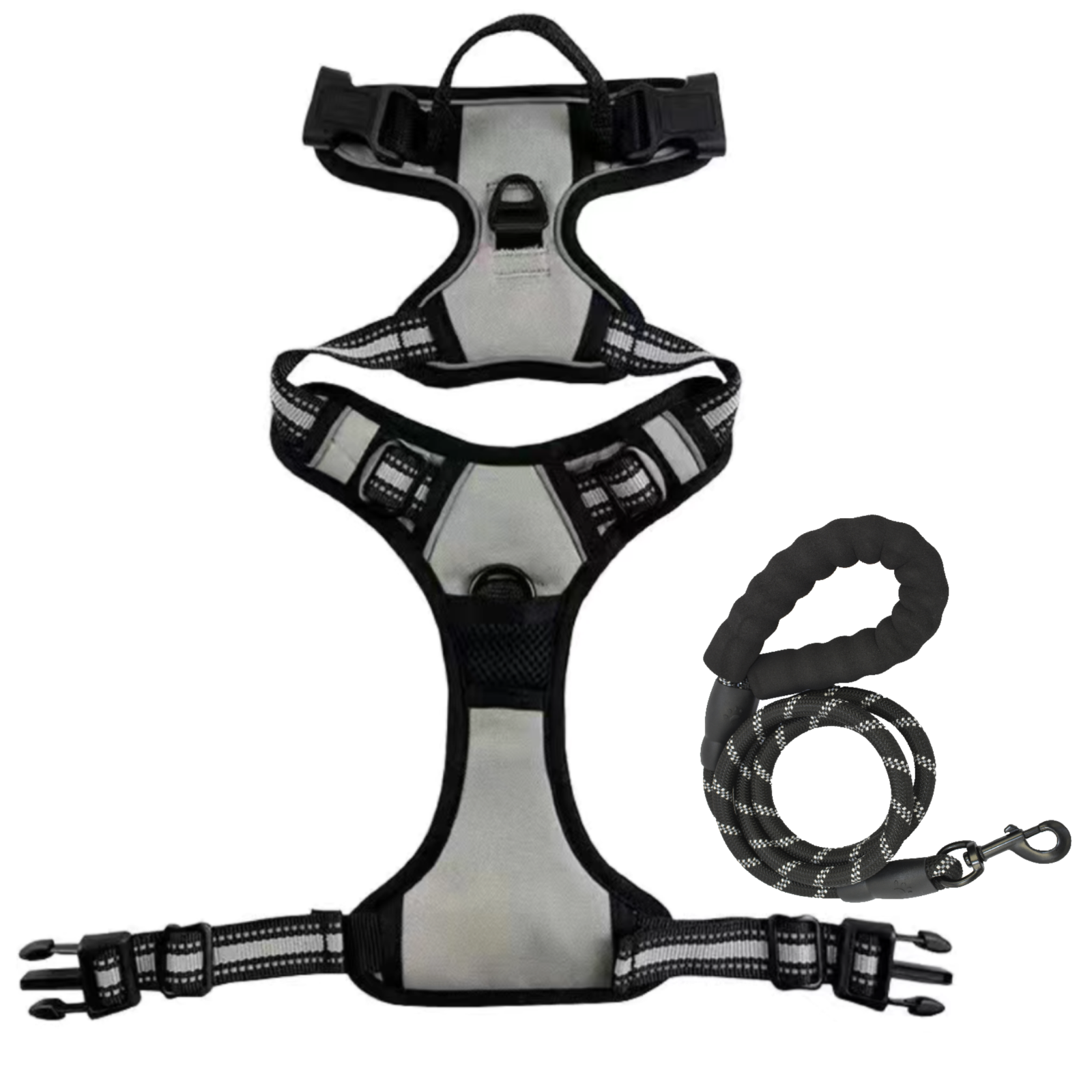 Dog Harness & Training Leash No Pull Control Adjustable Large Handle Heavy Duty