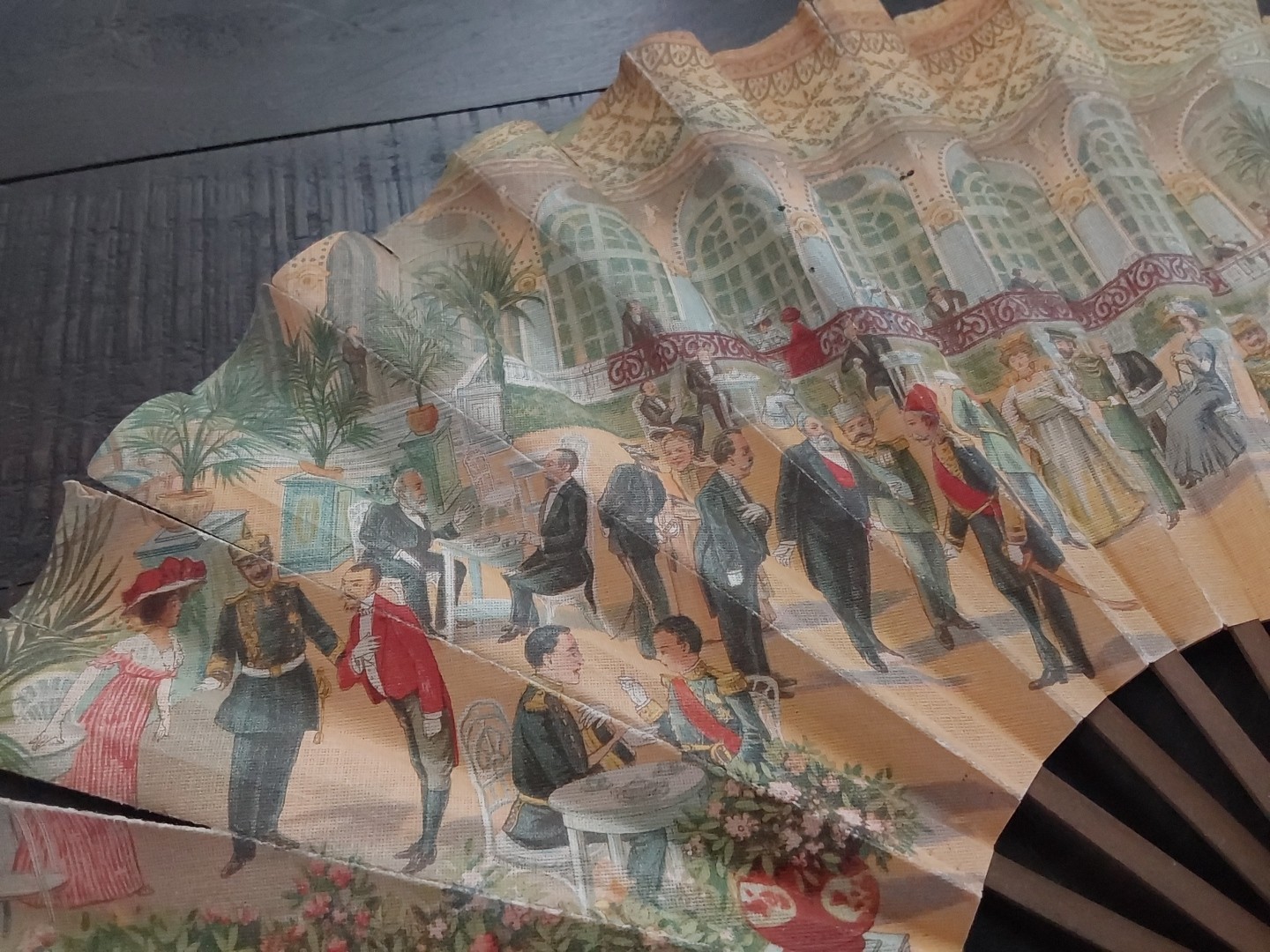 Grand Hotel Paris France 1890s Folding Hand Fan