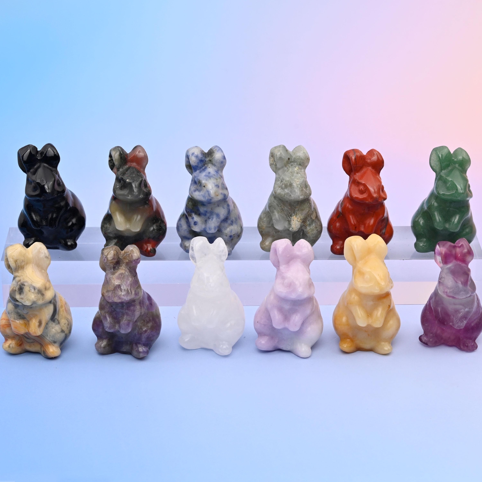 1.5 Inch Rabbit Crystal Carving Figurines