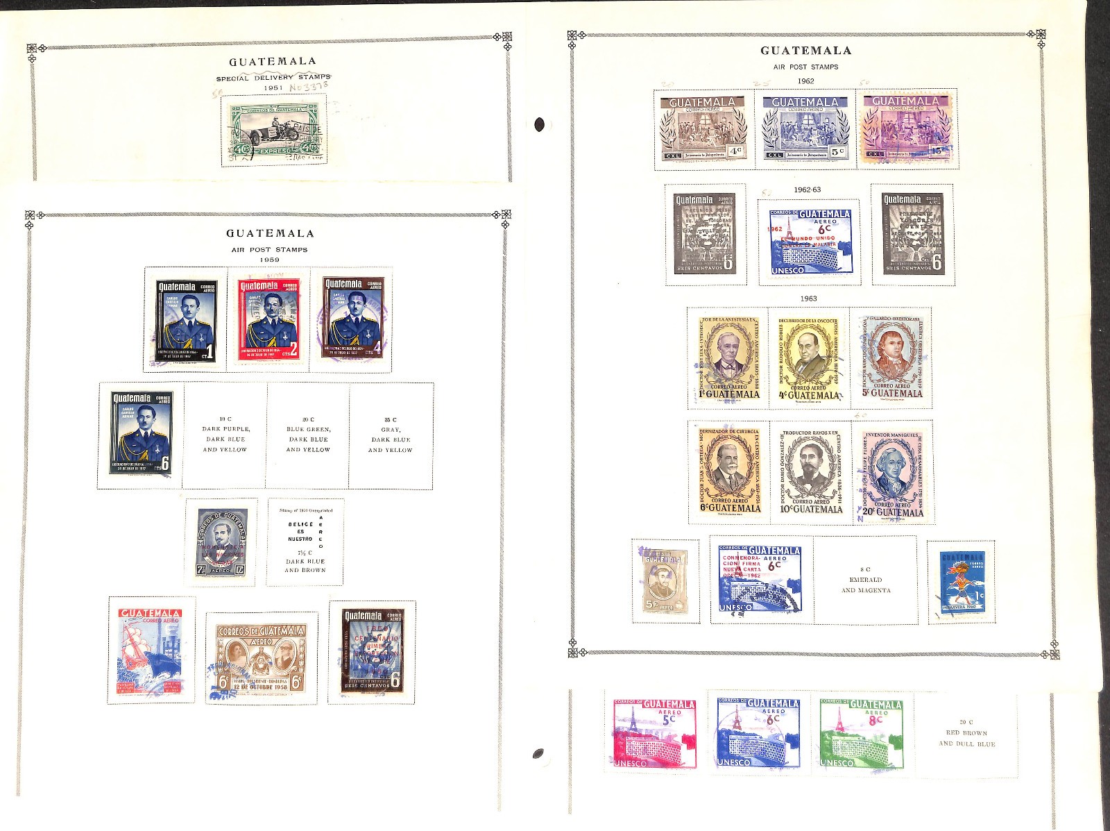 Guatemala Stamp Collection on 50 Scott International Pages, 1871-1976 (BA)
