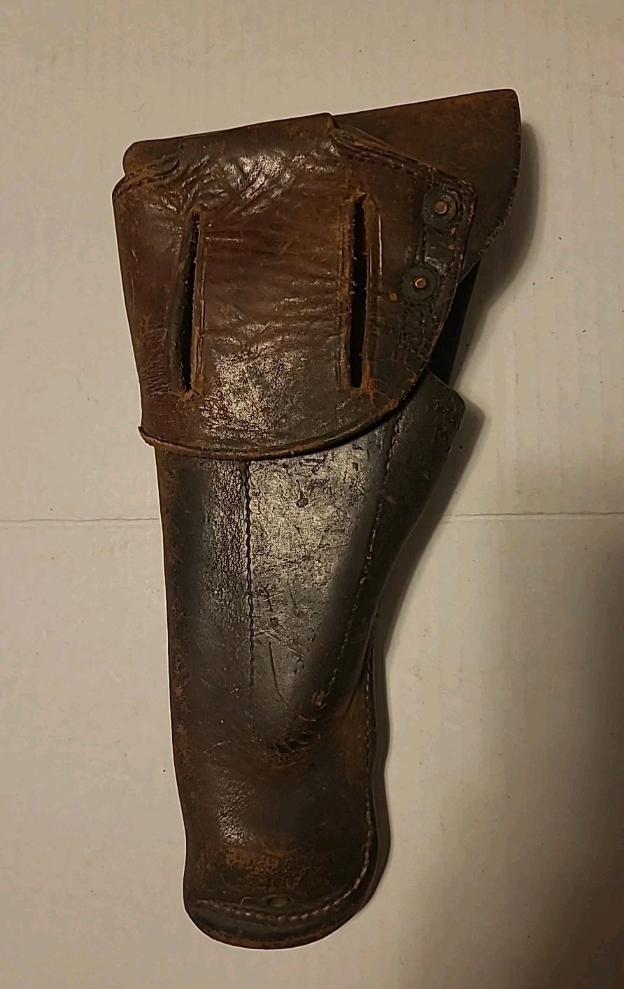 Vintage WWI Era HOYT 1918 JJM Flap Holster Brown Leather 10" L
