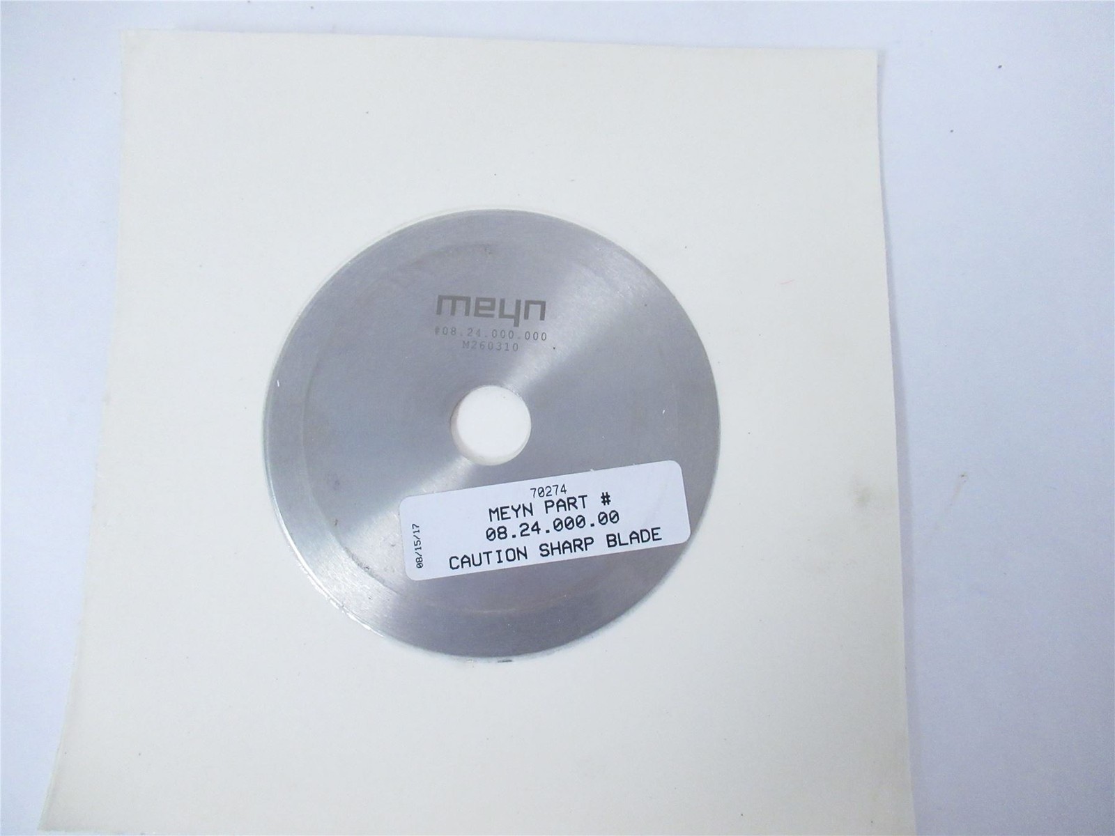 241308 New In Box; Meyn 08.24.000.000 Poultry Circular Blade-420 SS