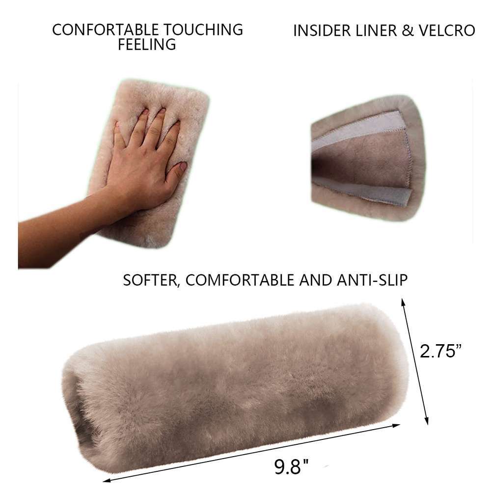 4Pcs Comfortable Faux Sheepskin Car Auto Seat Belt Shoulder Pads Cover Cushions