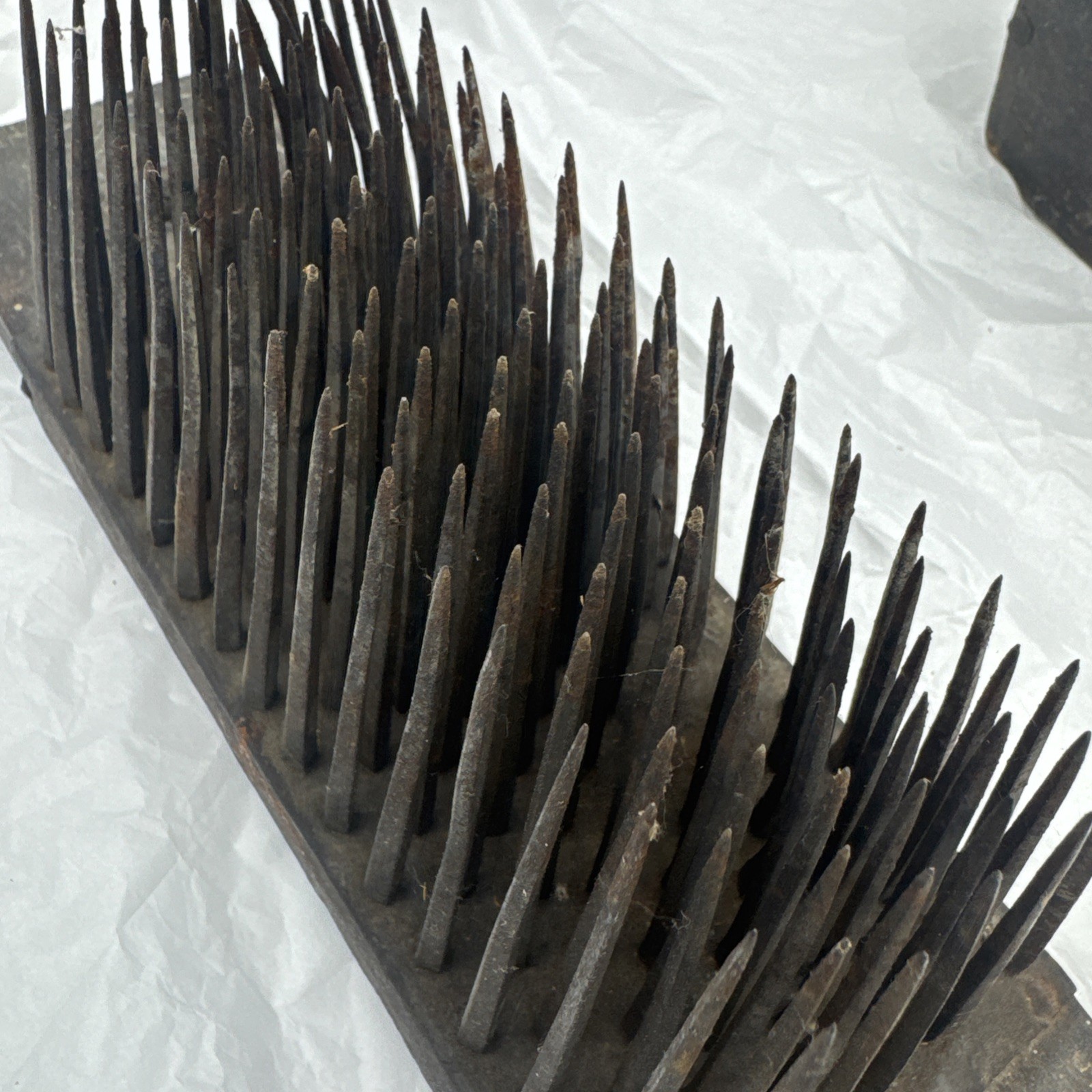 Antique Flax Hetchel Farm Tool Hatchel Hackle Primitive Wool Comb Carder Brush