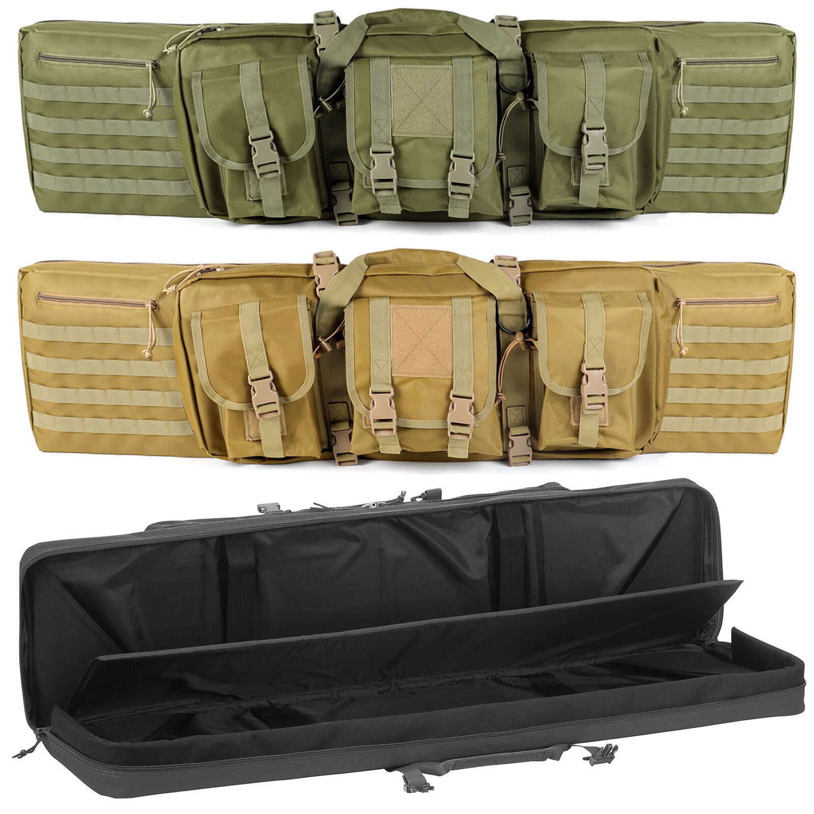 Tactical Rifle Bag Single or Double Case 37-52 Carbine Range Gun Padded Backpack