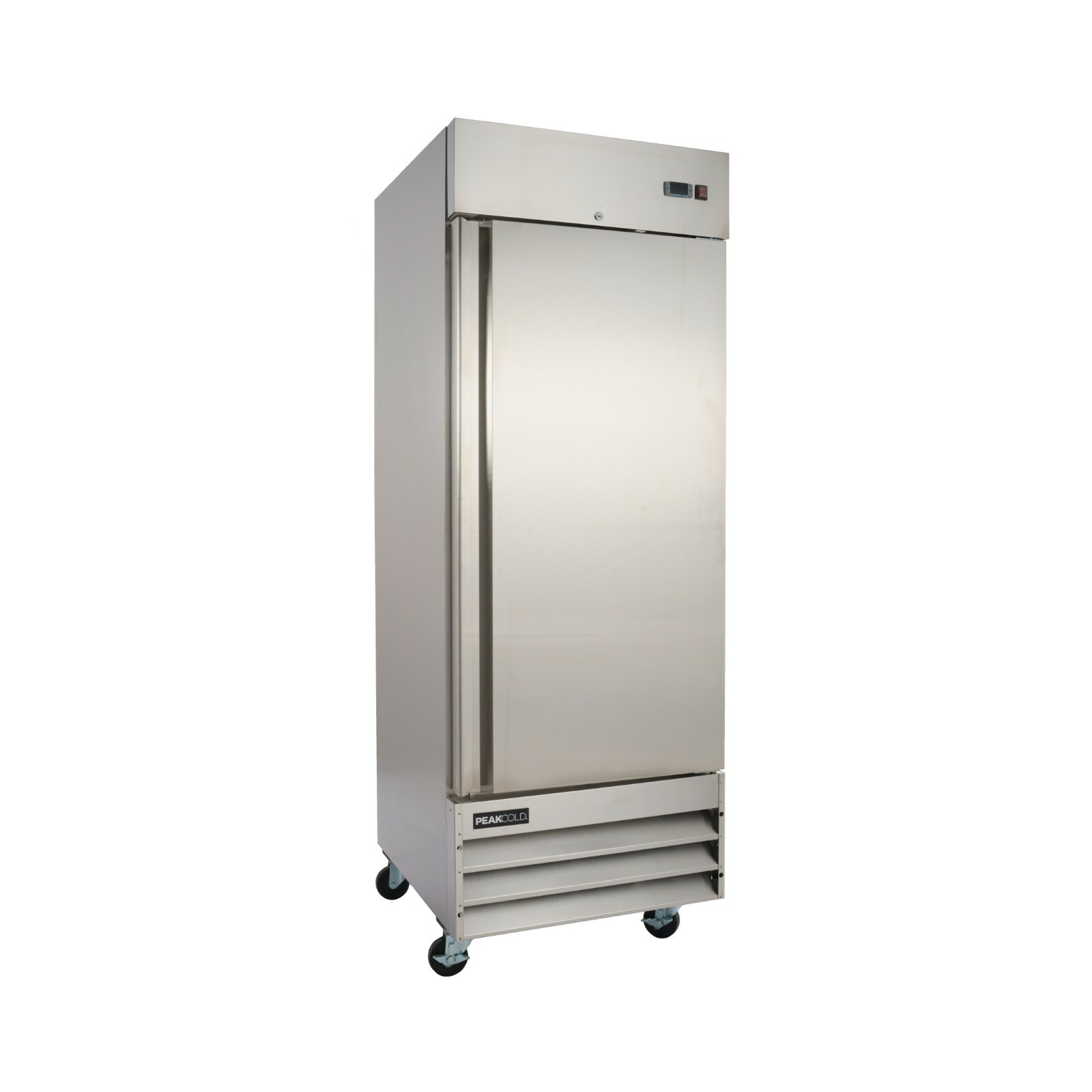 PEAKCOLD Single Door Commercial Reach In Stainless Steel Refrigerator - 23 Cu Ft