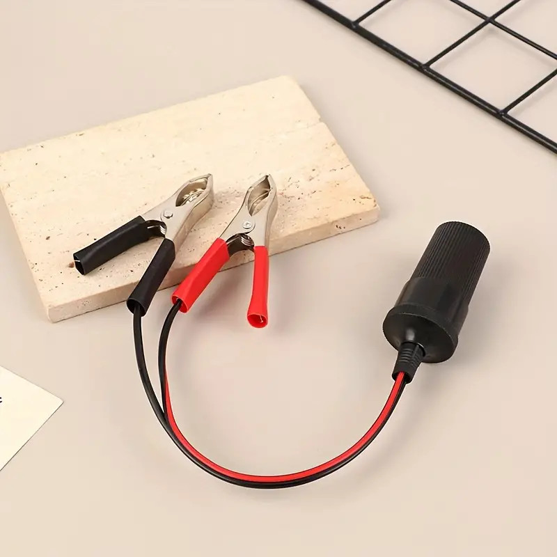 12V Car Battery Alligator Clamp Cable Clip Lot Cigarette Lighter Adapter Socket