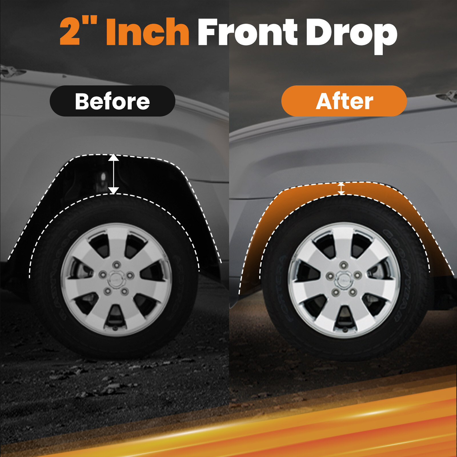 2" Drop Lowering Spindles Kit for Chevy GMC Silverado Sierra 1500 2WD 1999-2006