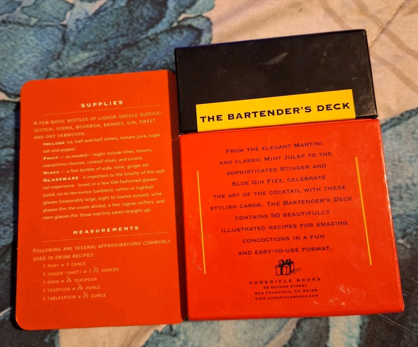 Vtg "THE BARTENDER'S DECK" Cocktail Guide Recipe Cards 50 in deck FREE SHIPPING