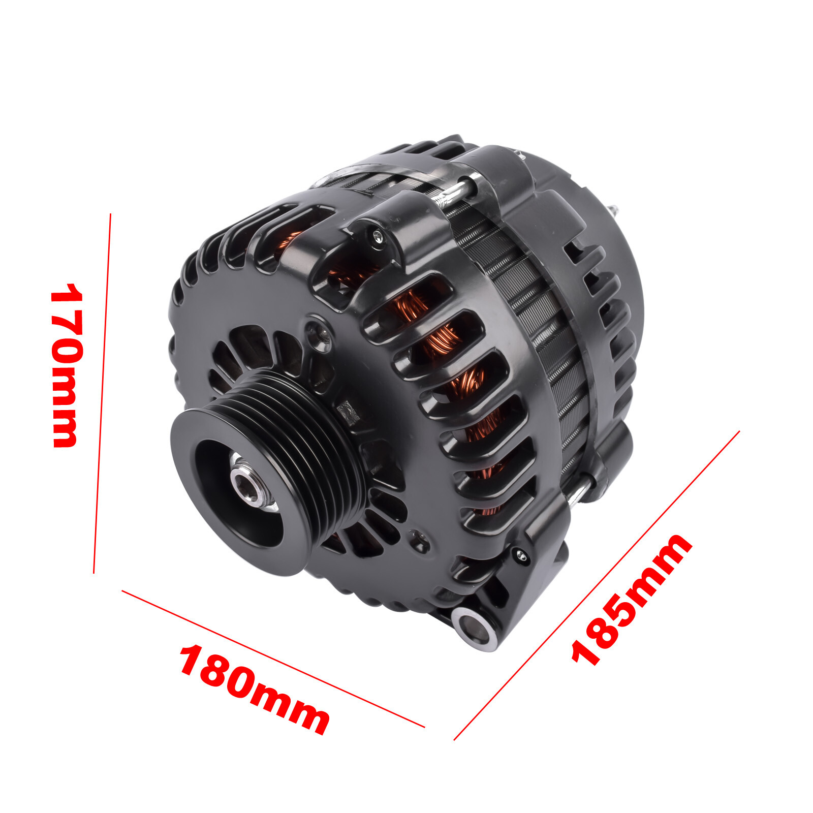 LS Truck 220A AD244 Black Alternator for Silverado Sierra 4.8 5.3 6.0L 1999-2006