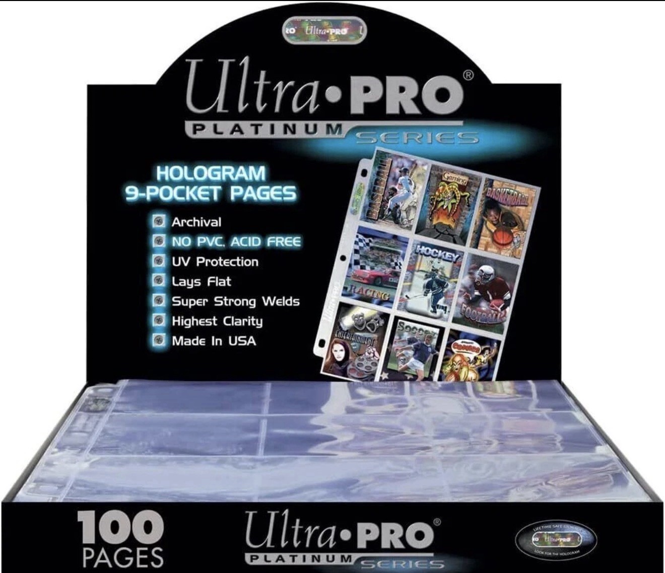 100 ULTRA PRO PLATINUM 9-POCKET PAGES SEALED NEW BOX 81320