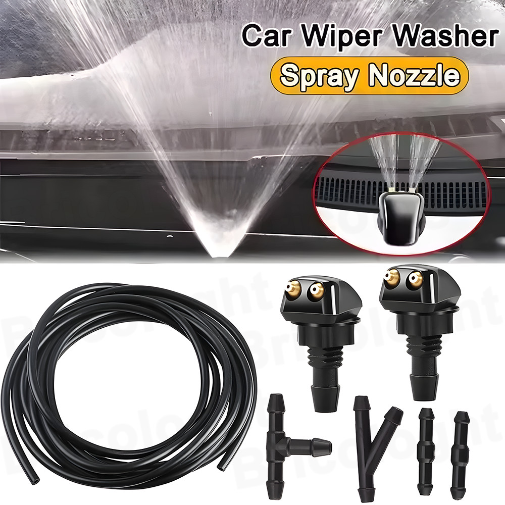 Car Universal Windshield Washer Hose Wiper Blade Pipe Jet Spray Tube Nozzle kit