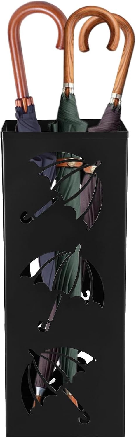 Metal Umbrella Holder Square Umbrella Stand Rack for Entryway Freestanding Rain