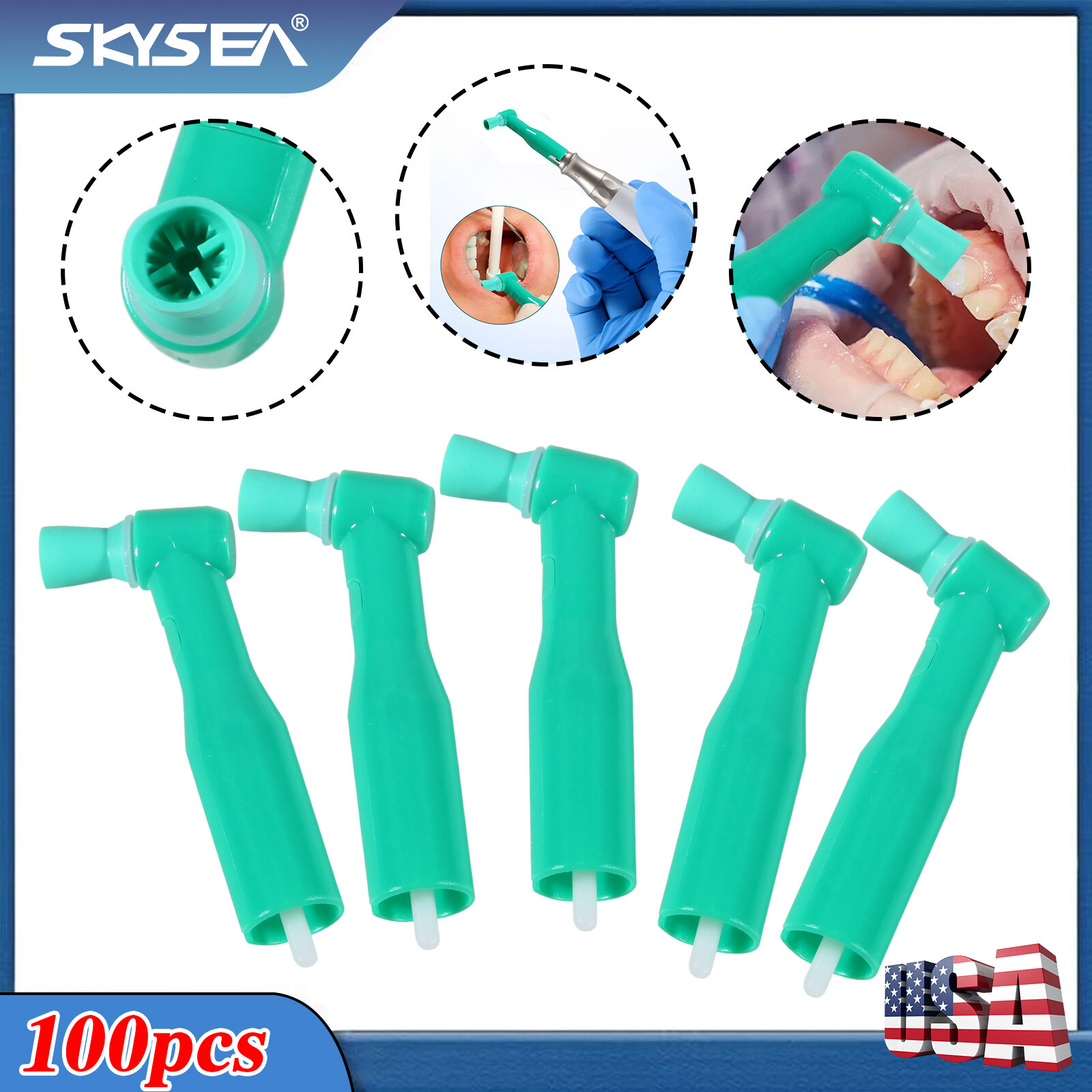 500 Dental Prophy Angles 105° Soft Cup, Disposable & Latex Free, (5 Box of 100)