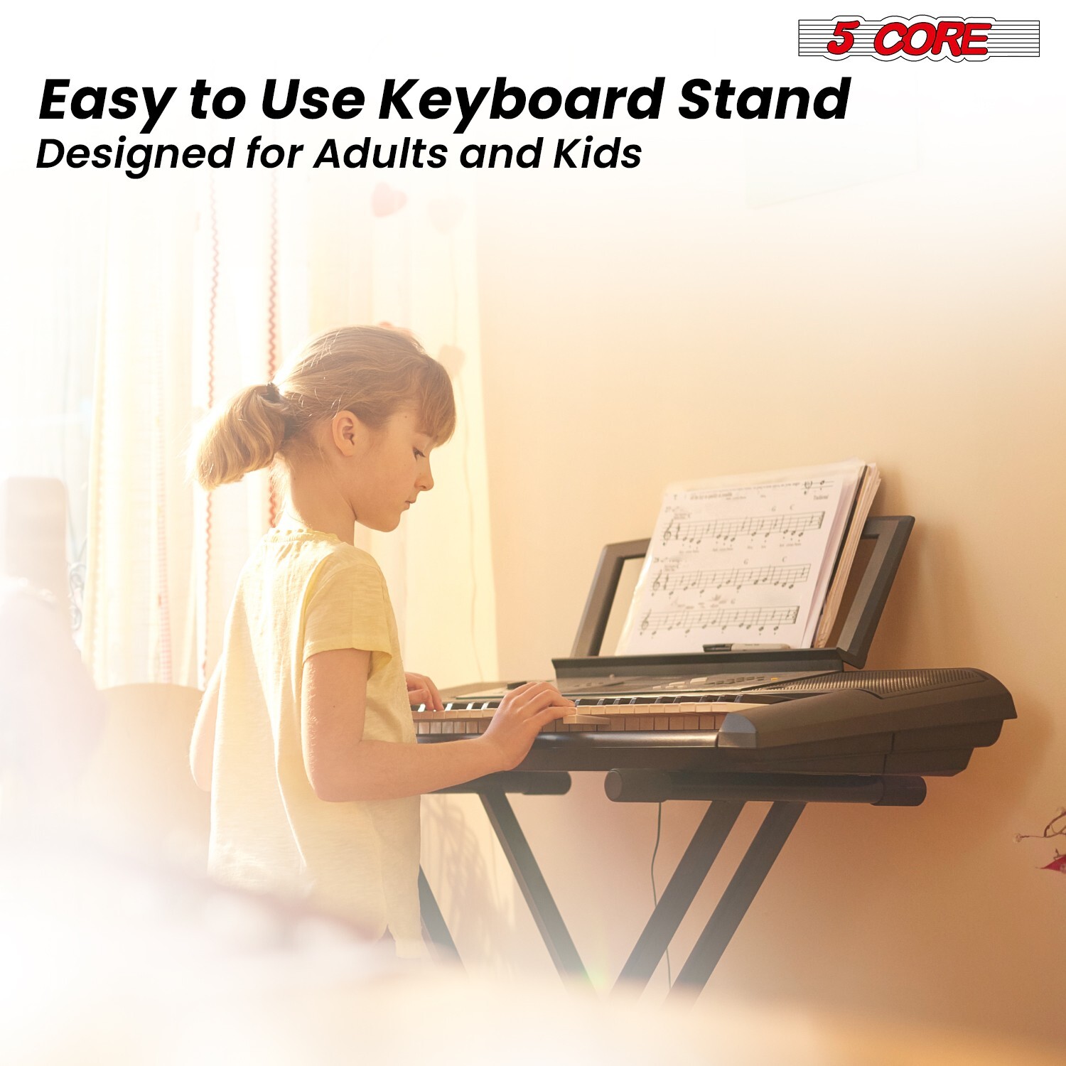 5 Core Keyboard Stand Dual X Shape Adjustable Foldable Key Board Pianos Stands