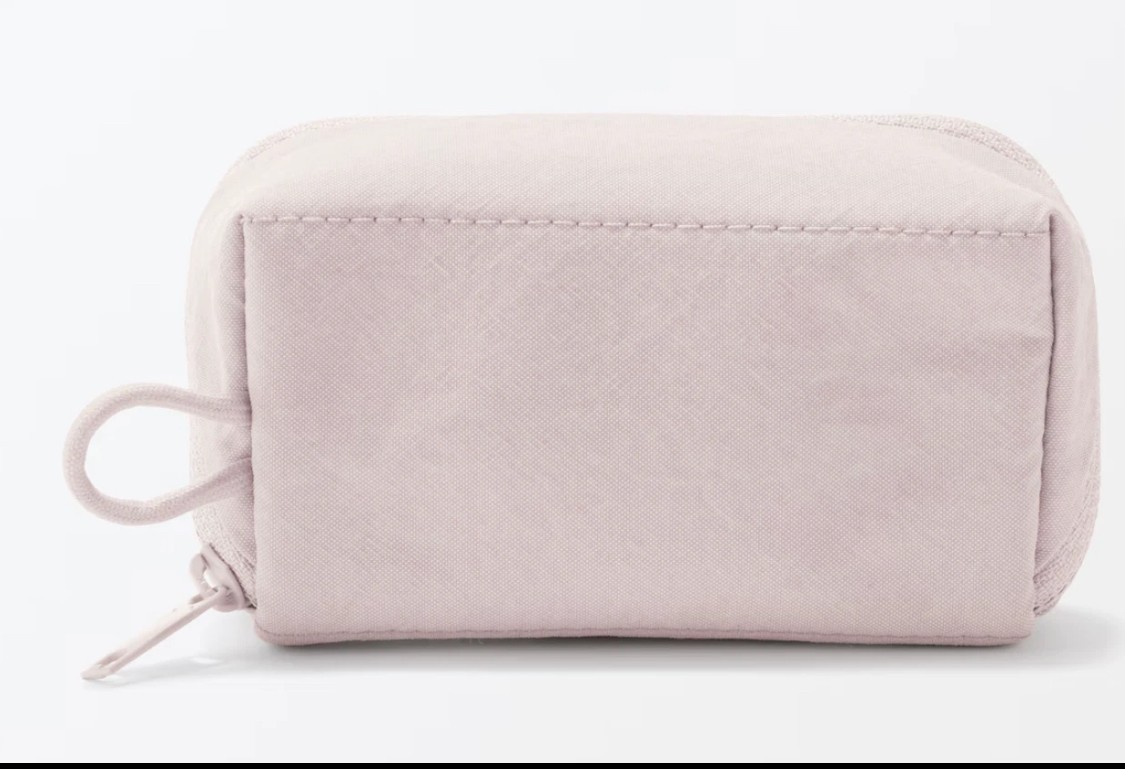 New Muji Wrinkle nylon wide opening mini pouch 11 x 6 x 3.5 cm Japan