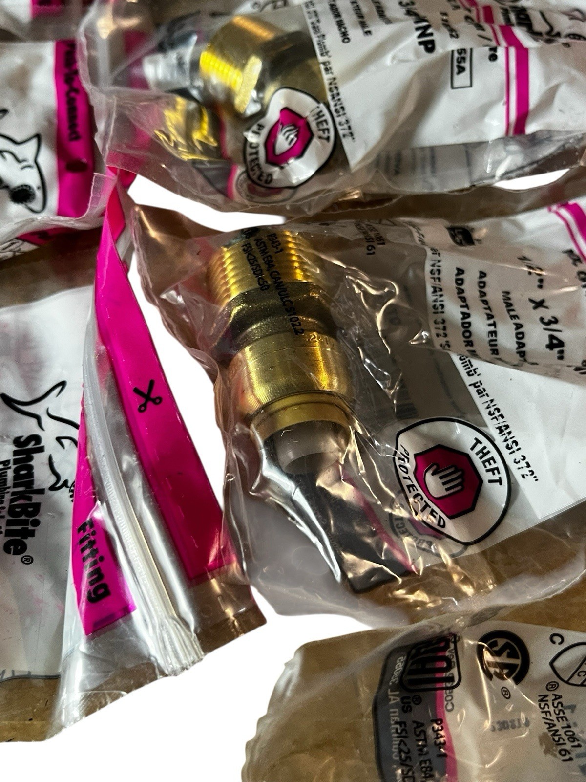 10 SharkBite U116LFZ 1/2" X 3/4" MNPT Push-To-Fit Male Adapter Brass Fitting PEX