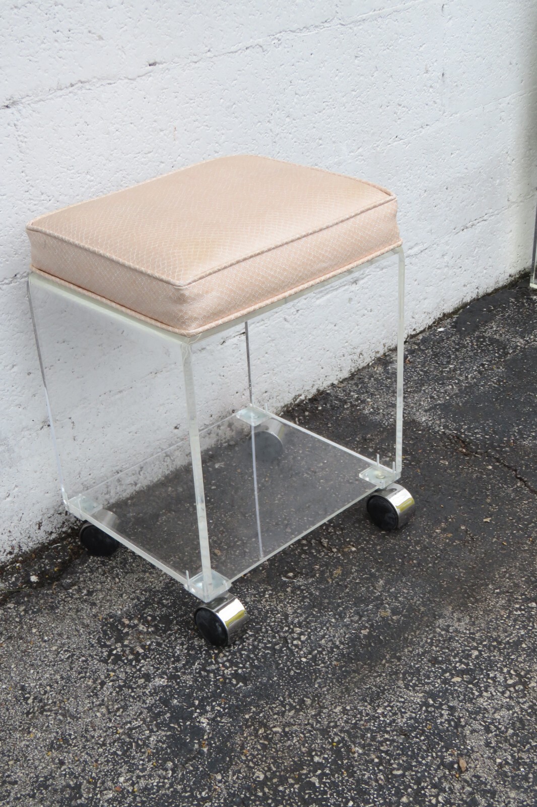 Hollywood Regency Lucite Vanity Makeup Table Desk and Stool 5475
