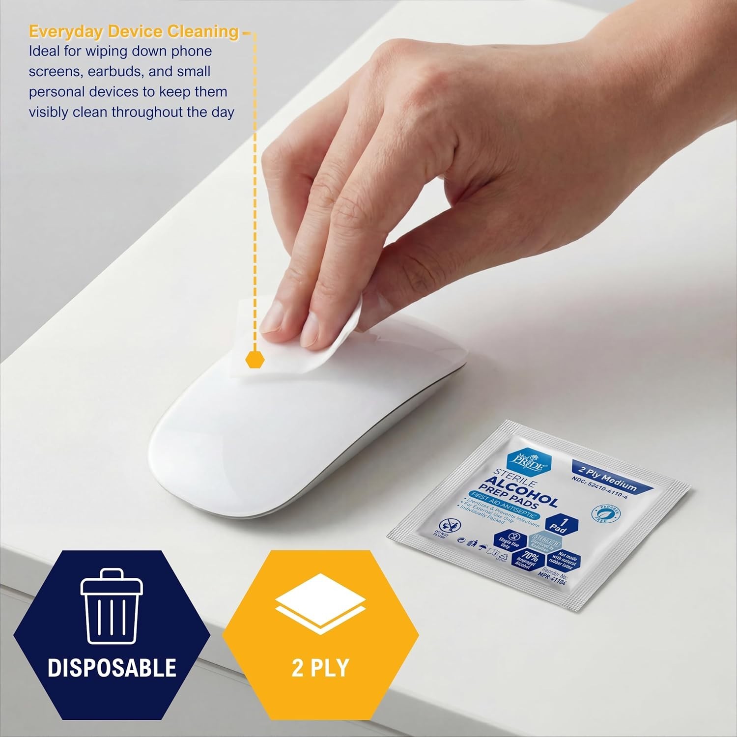 Individually Wrapped 100 Count Sterile Alcohol Swabs - Antiseptic & Convenient