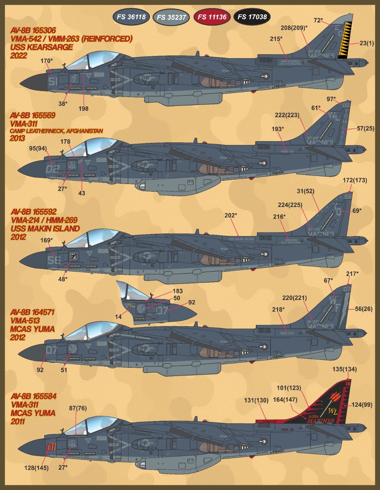 1/48 Furball AV-8B Harrier USMC Jump Jets Part II Decals