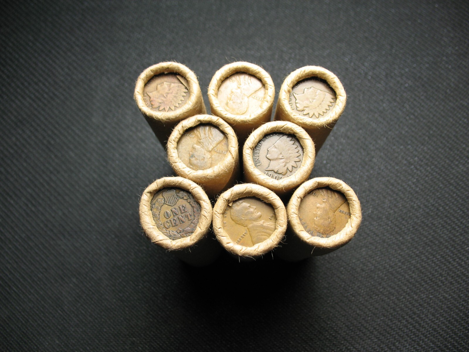 ONE SHOTGUN ROLL (50) INDIAN HEAD CENT & TEEN WHEAT PENNY 1858-1919 OLD COIN LOT