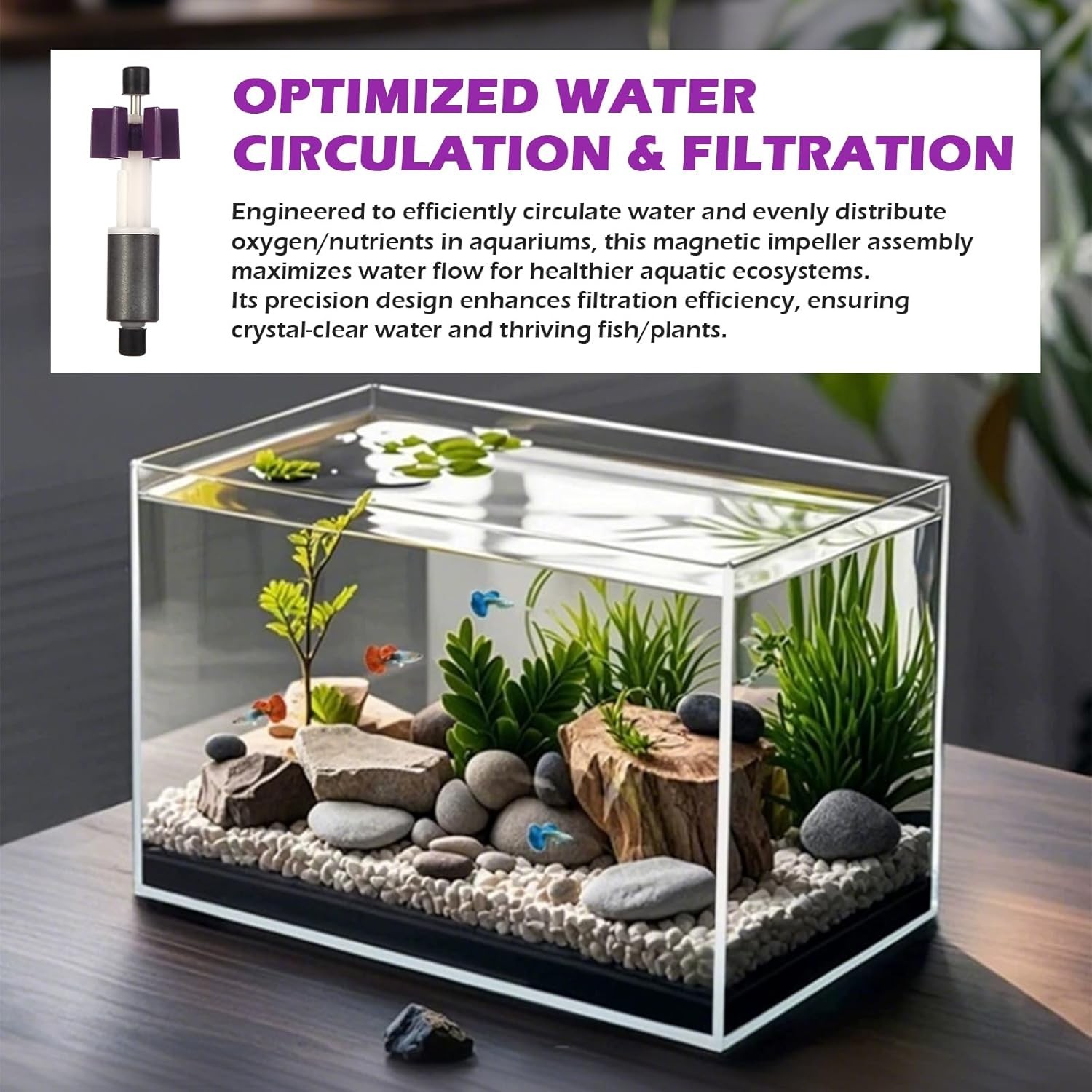 PRIM350B 350b Impeller Assembly Penguin Filter Parts Replacement Purple Black