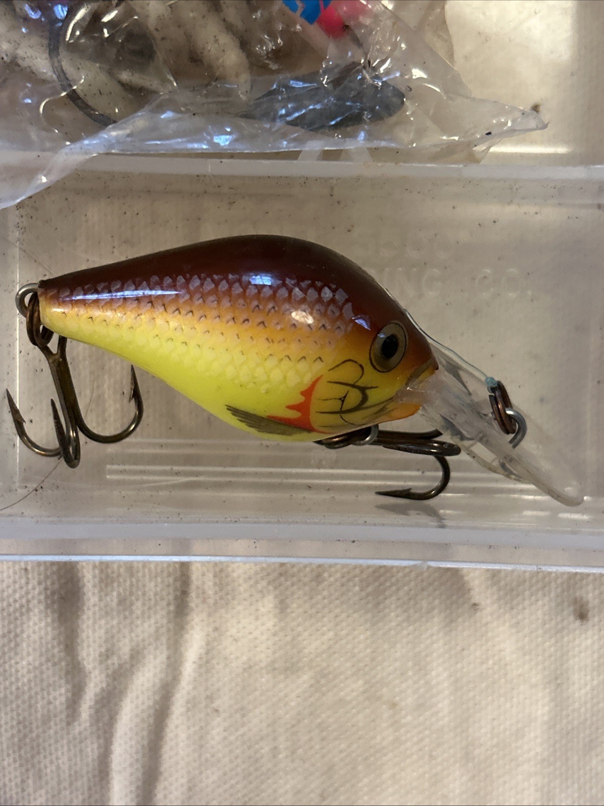 Plano Clear Tackle Box 3500 With Lures Weights Plastic Worms LOT Fishing Fish