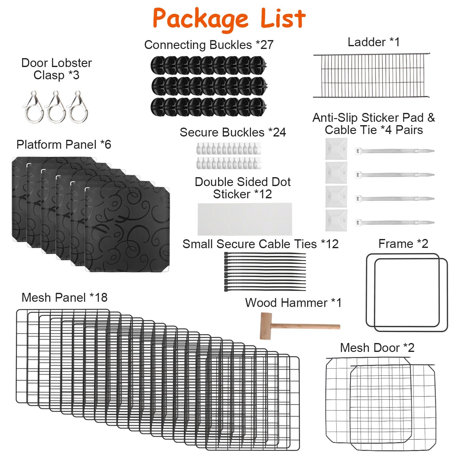 Cat Cage Indoor Cat Enclosures DIY Cat Playpen Metal Kennel Crate Small Animals