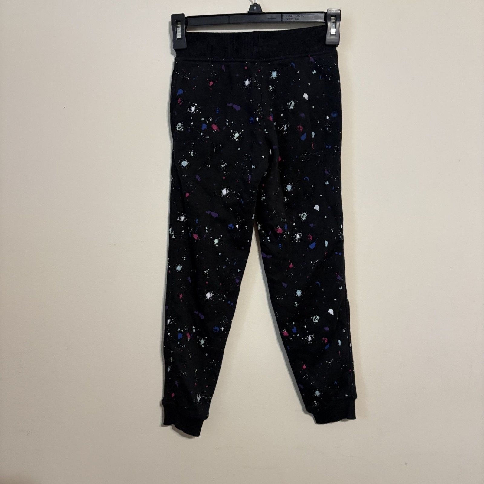 Champion Jogger Set Yth Sm Black paint splatter Kangaroo pocket drawstring pant