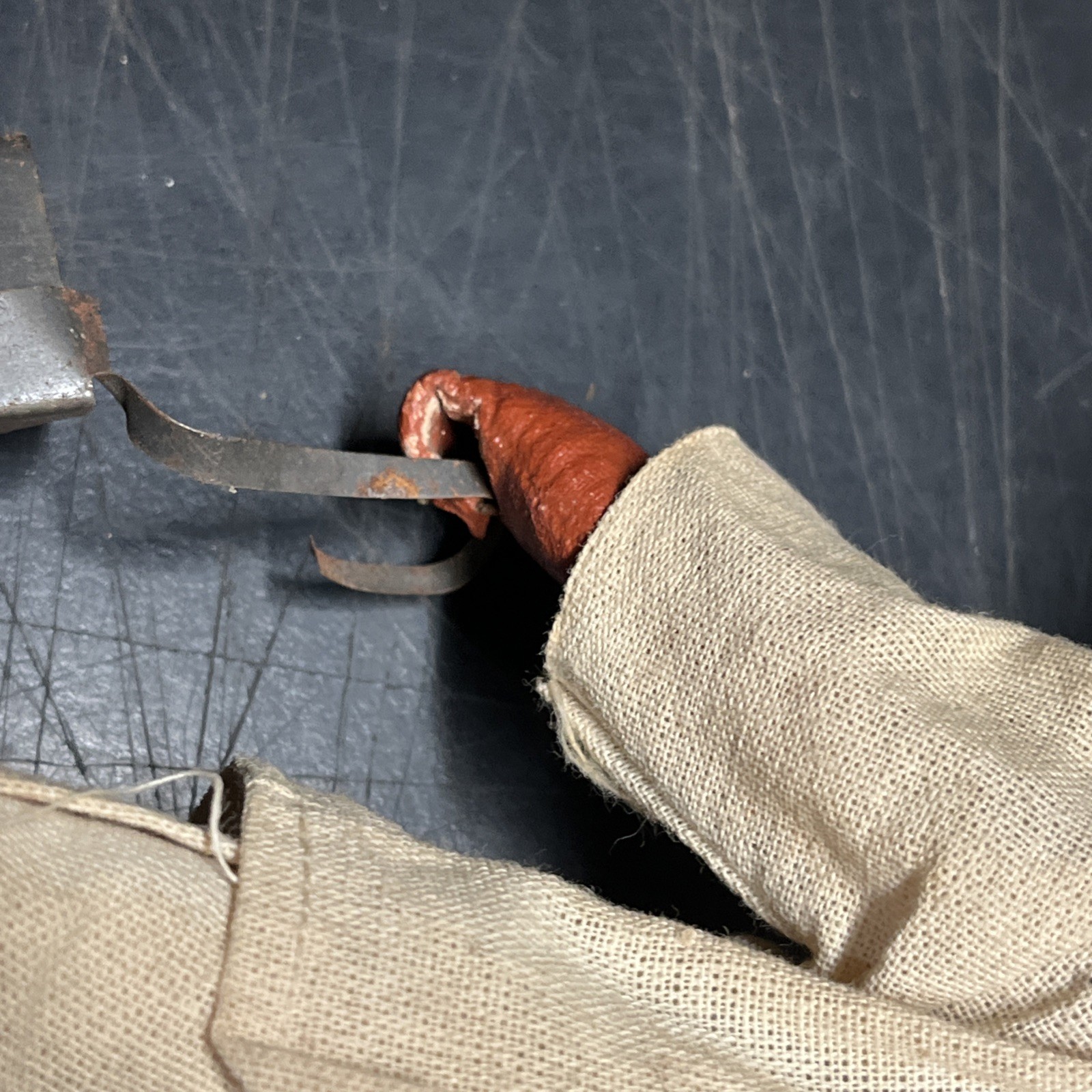 Vintage Mexican Hand Made Painted Oil Cloth Folk Art Dolls 9”Tall