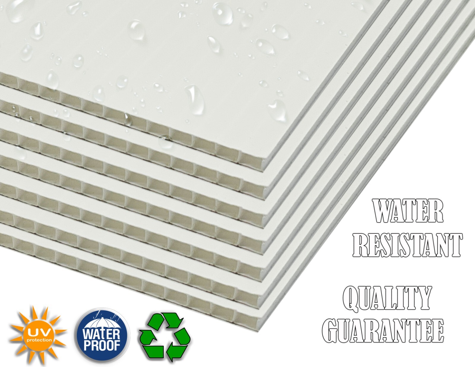 4mm Corrugated Black Plastic Sheets 18x24 24x36 24x48 36x36 Coroplast Sign SALE