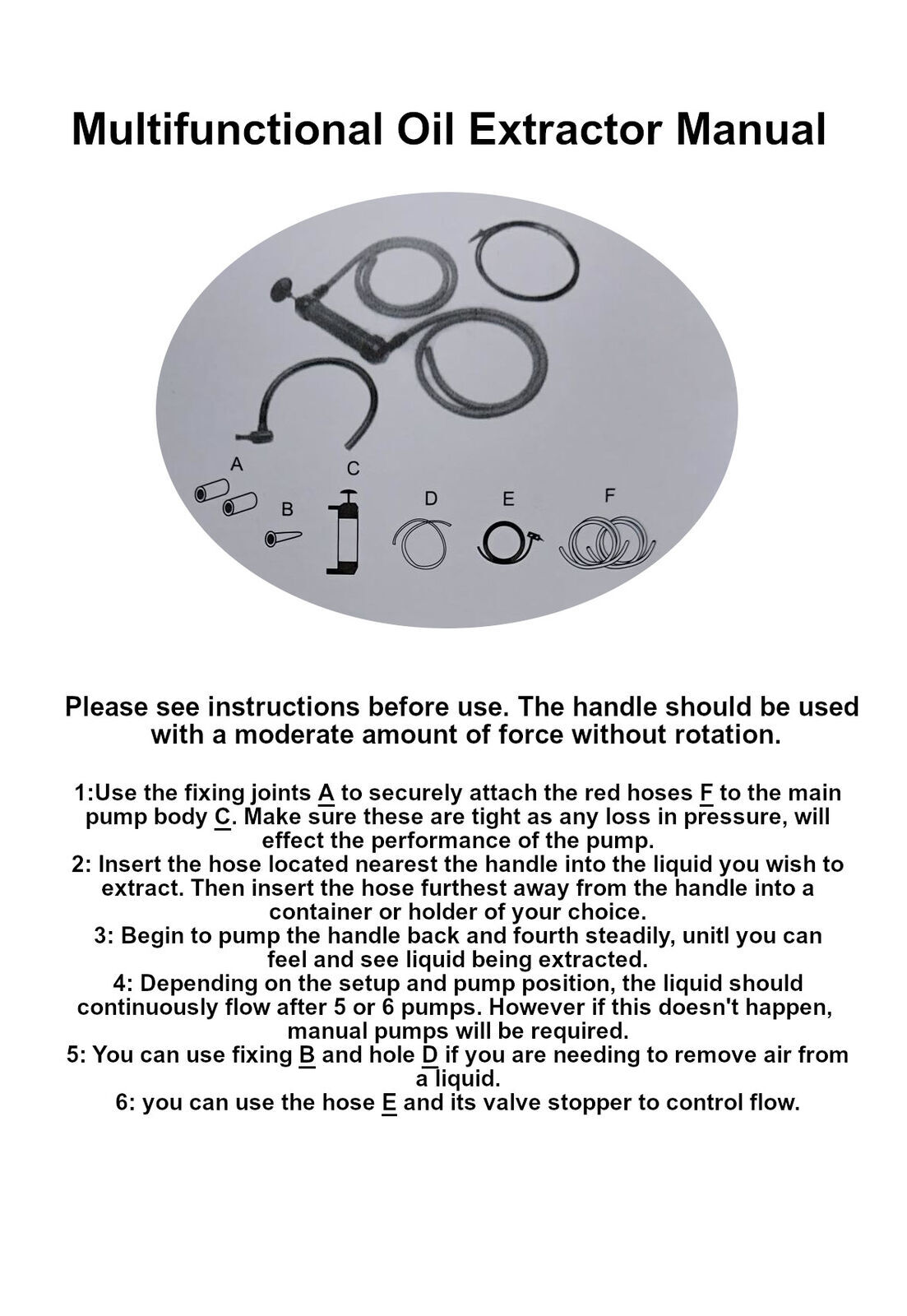Siphon Fluid Extractor Pump Manual Suction Oil Fuel Transmission Transfer Hand A