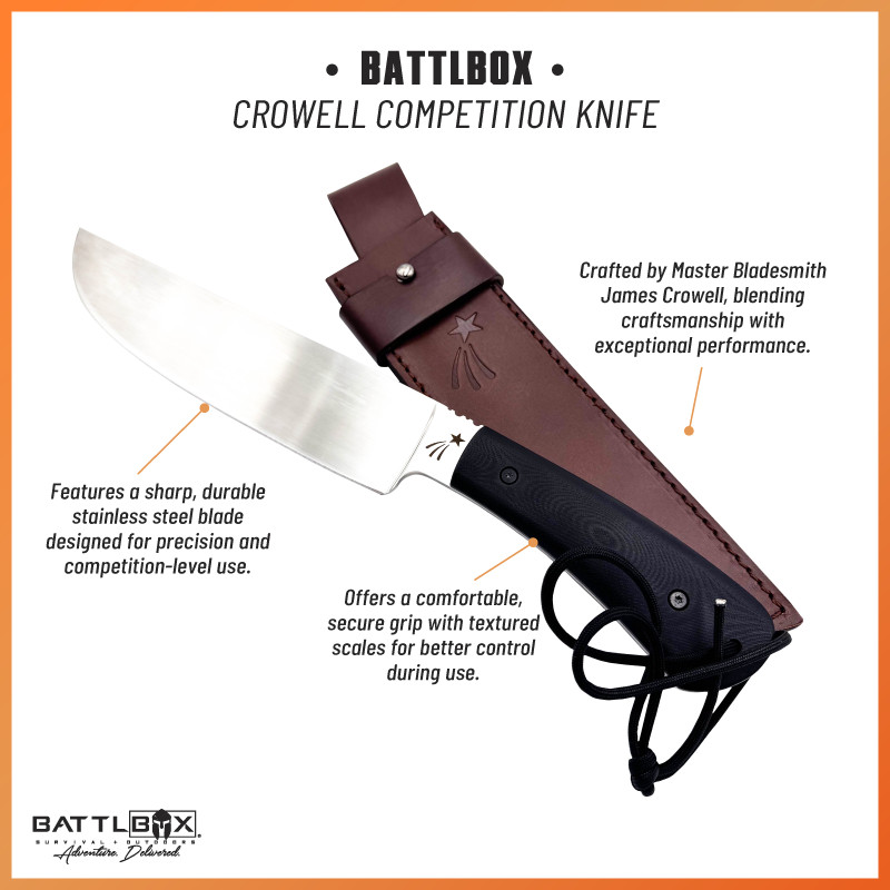 14" Crowell Competition Knife Full Tang Machete Hunting Survival Fixed Blade