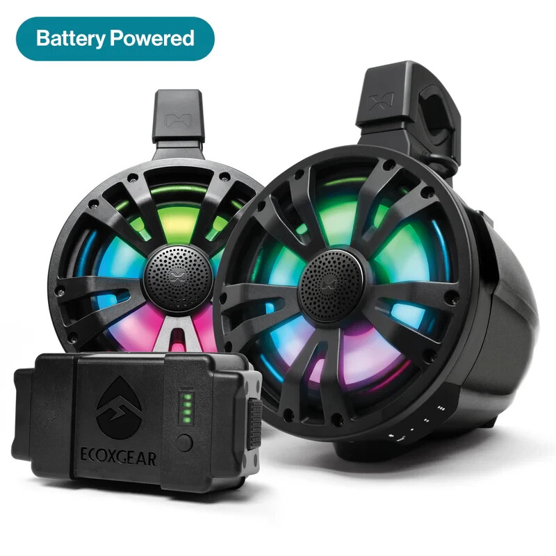 ECOXGEAR ExtremeTower Bluetooth Speakers TB8 - 1 Battery Powered + 1 Passive