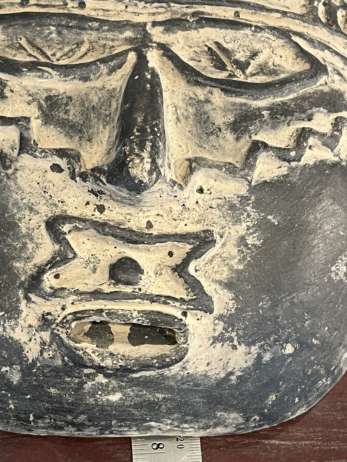 Folk Art Handmade Ceramic Mask Wall Plaque Earthy Rough Artisanal 10.5”x7.75”