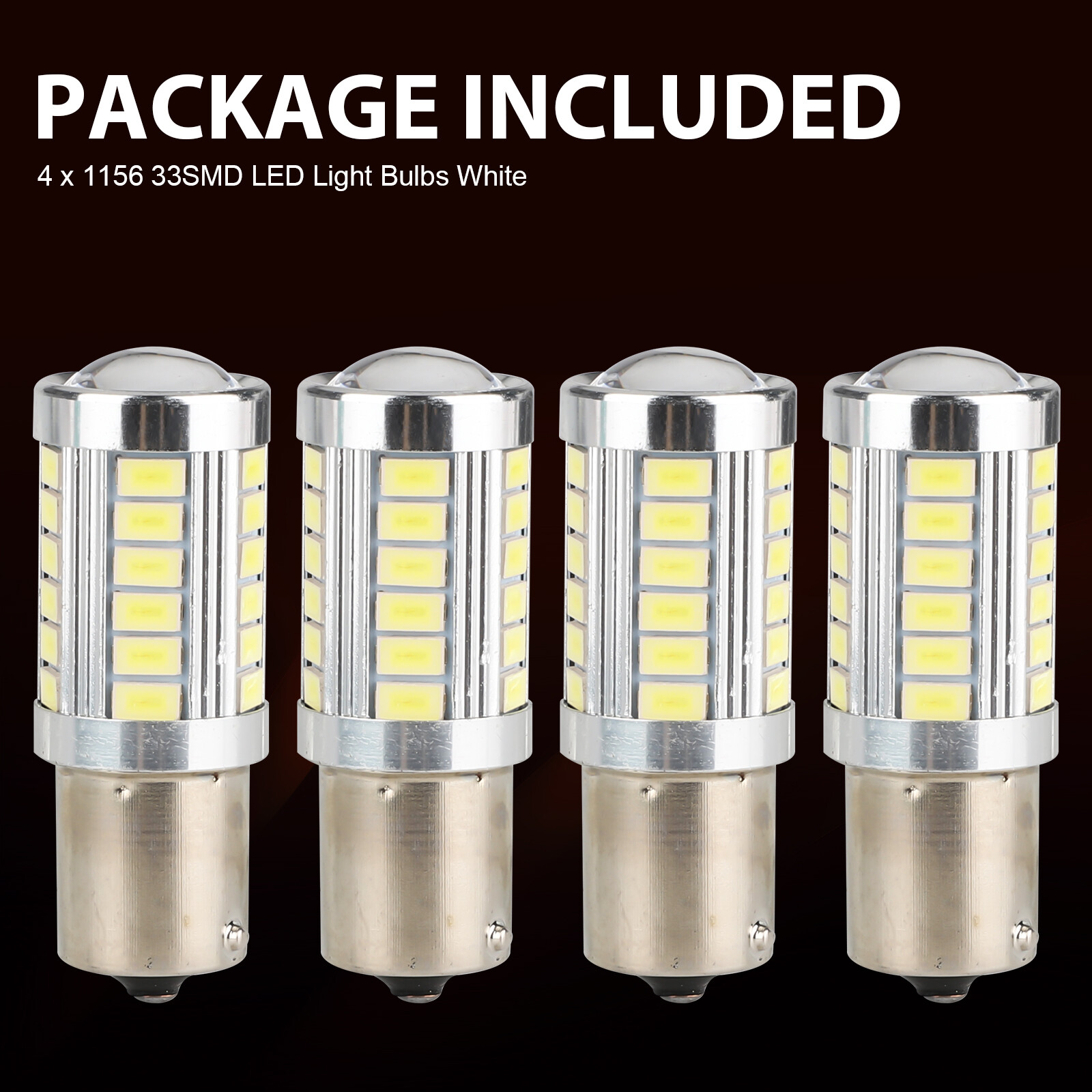 4x 1156 BA15S 33SMD LED Interior Light Bulb Tail Brake Reverse Turn Signal White