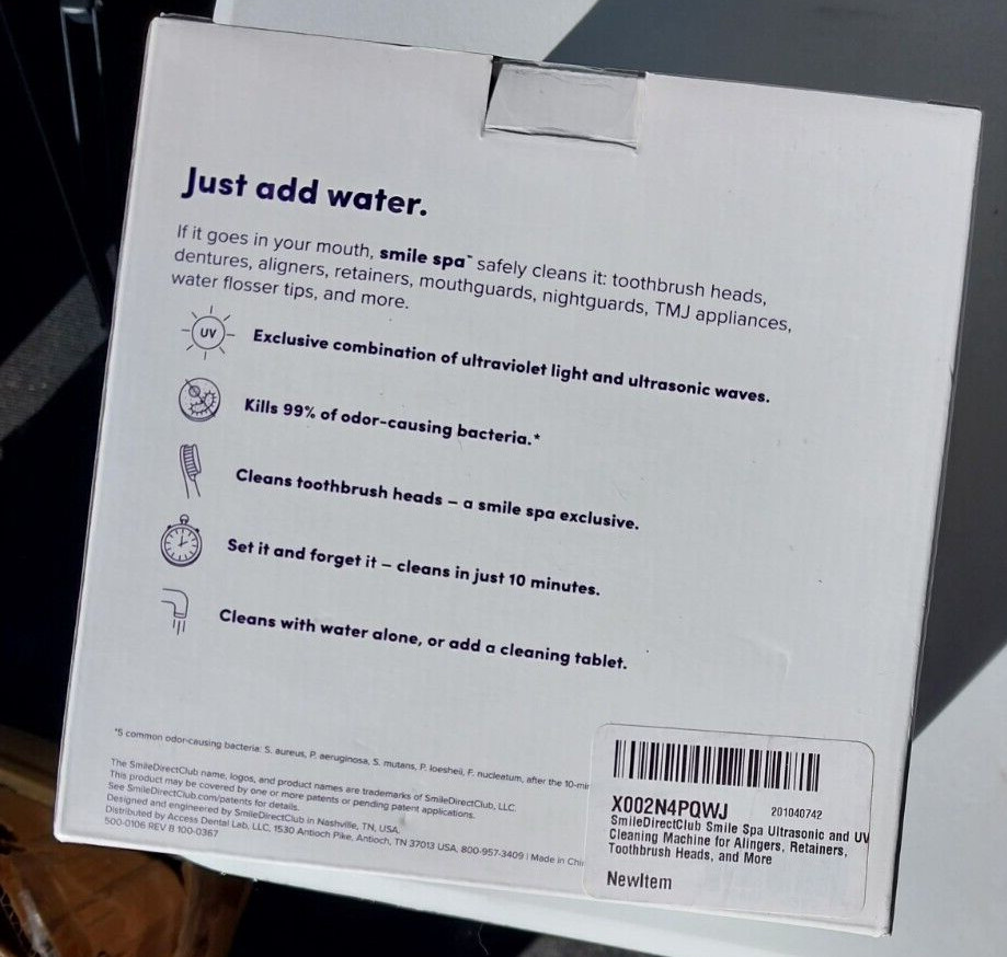 Smile Direct Club Ultrasonic + UV Cleaner For Oral Care Devices New in box