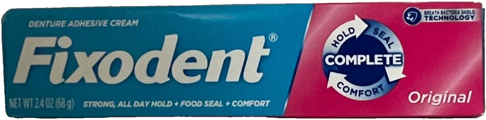 FIXODENT *ORIGINAL* DENTURE ADHESIVE CREAM 4 TUBES 2.4-OZ (68g) EA