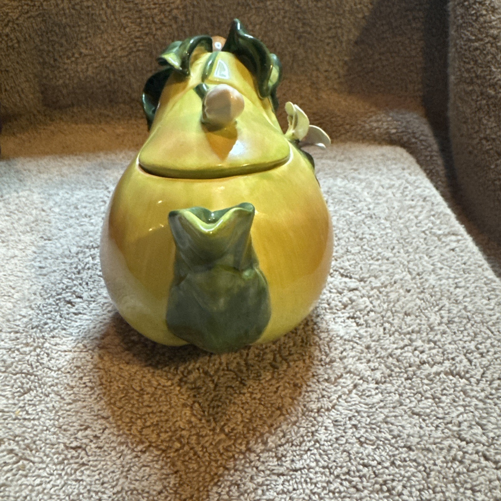 Vtg Lot 6 Ceramic Fruit Teapots: Pear P/apple Peach Pomegranate Watermelon Grape