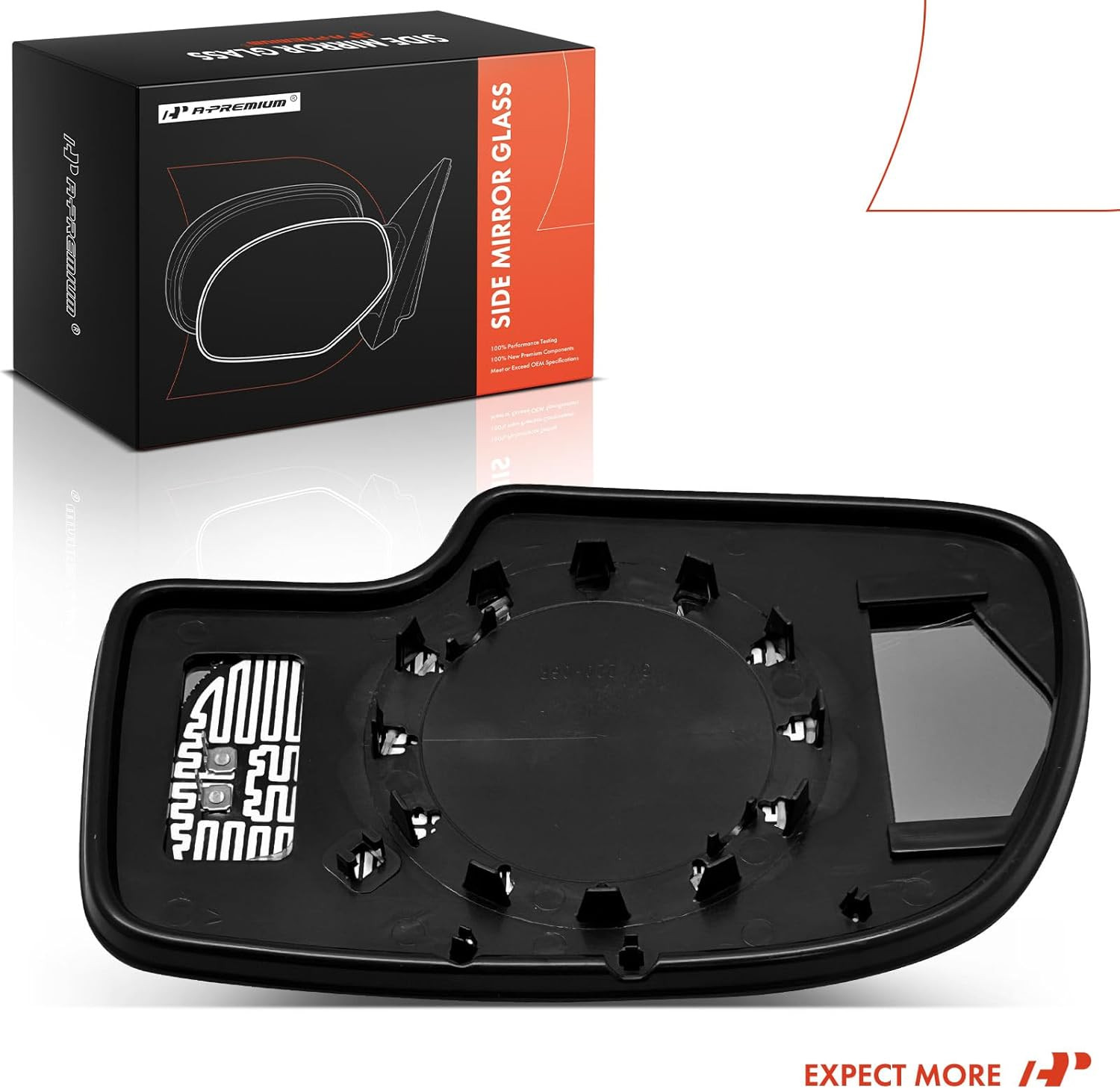 Right Heated Mirror Glass Passenger w/Backing Plate for Chevy GMC Cadillac