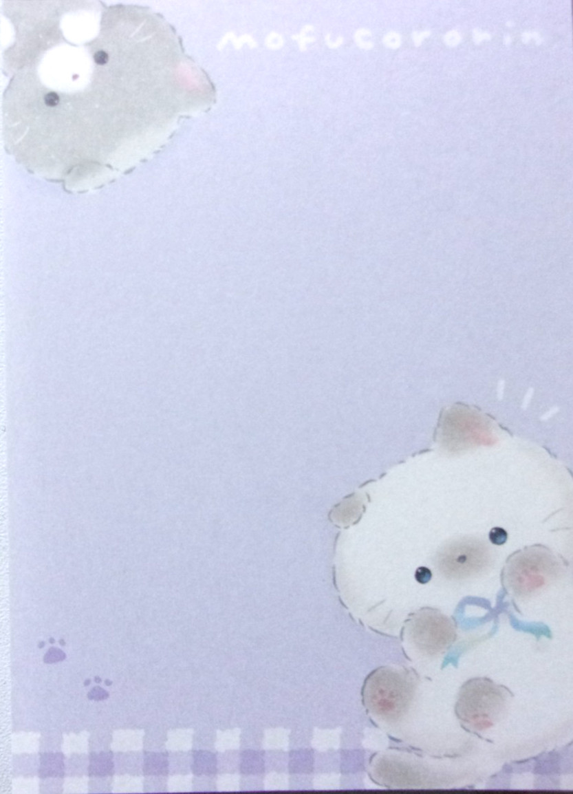Q-LIA Animal Cat Mofu Cororin Mini Memo Pad Made in Japan 70 sheets