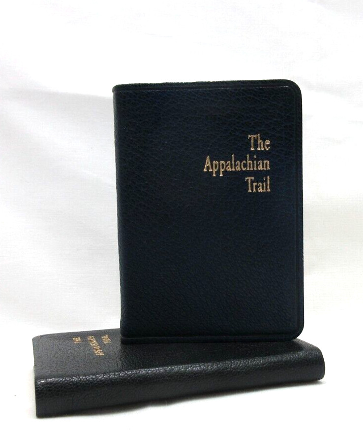 APPALACHIAN TRAIL 3x4" MIN Guide Leather Cover Notebook w Maps Info 160 Pgs NAVY