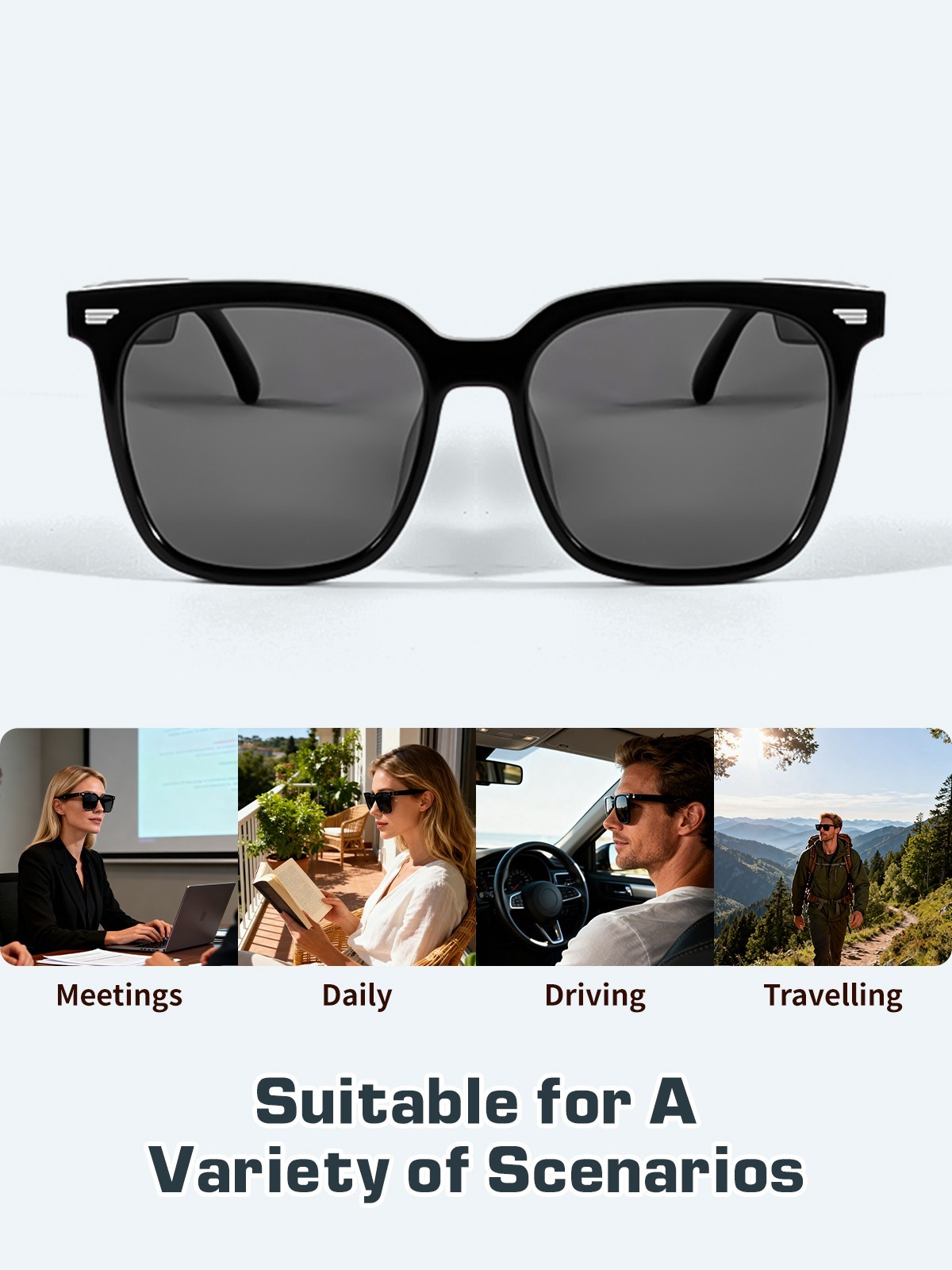 NEW Smart Glasses AI Bluetooth Call Music Translation for Men&Women Work Travel