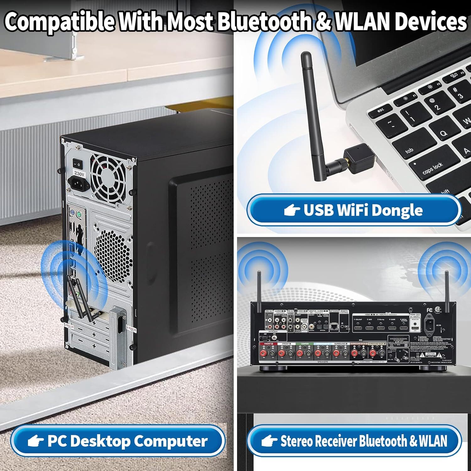 RP-SMA Antenna for WiFi 2.4GHz/5Ghz Wireless Router Card Male Pin LOT