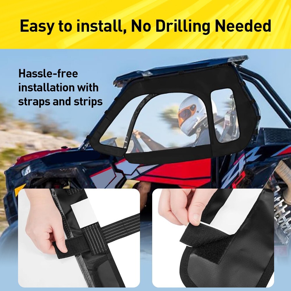 UTV Soft Upper Door Cab Enclosure Set for 2014-2023 Polaris RZR XP 1000 / Turbo